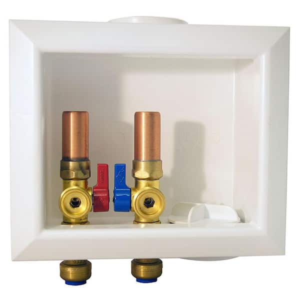 Tectite 1/2 in. Brass Push-to-Connect x 3/4 in. Male Hose Thread Washing Machine Outlet Box with Water Hammer Arrestors
