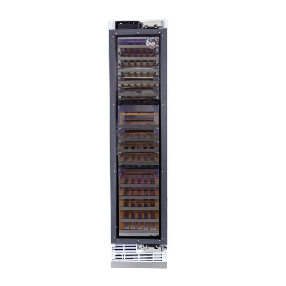 Kucht 18-in. Three Zones 68 Bottle Built-in Wine Cooler in Custom Panel Ready