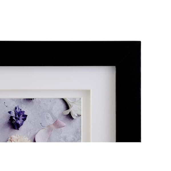 10x20 / 10 x 20 Picture Frame Satin Black .. 2'' wide with a 2'' double mat