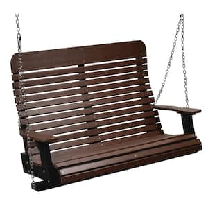 Signature 2-Person Weathered Wood Plastic Porch Swing