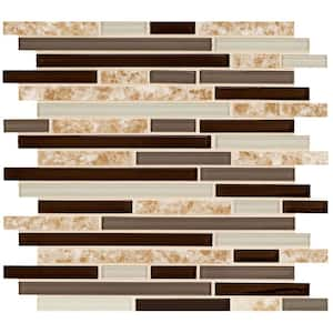 Amalfi Cafe 12 in. x 12 in. x 6 mm Interlocking Glass Porcelain Mosaic Tile (15 sq. ft. / case)