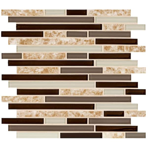 MSI Amalfi Cafe 12 in. x 12 in. x 6 mm Interlocking Glass Porcelain Mosaic Tile (15 sq. ft. / case)