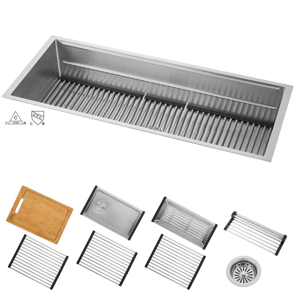 45 in. Undermount 3-Level Workstation MultiSINK with Custom-Fit Accessories, Single Bowl, Stainless Steel price history on PriceWatchPro