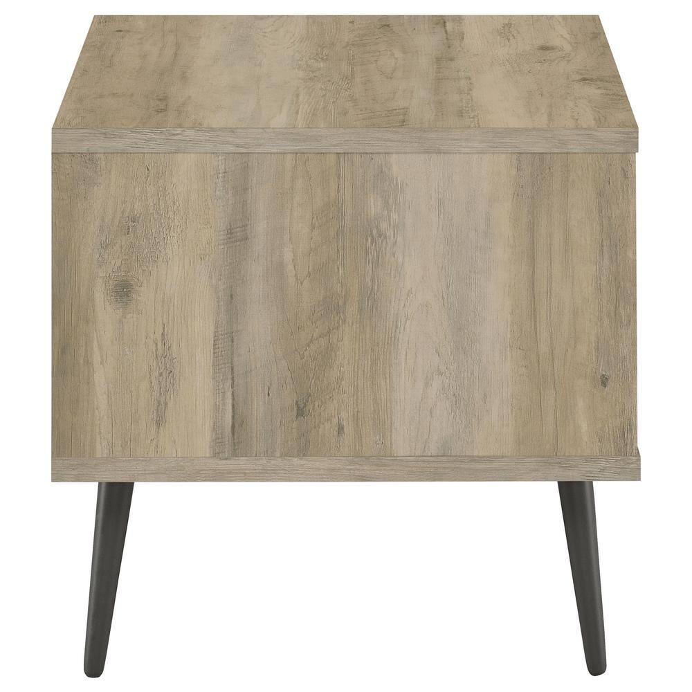 Welsh Mid Century Modern Pine and Gray Wood End Table