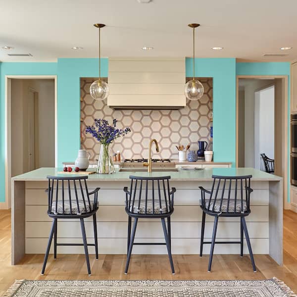 1 gal. #P450-3 Rainwater Semi-Gloss Interior Paint