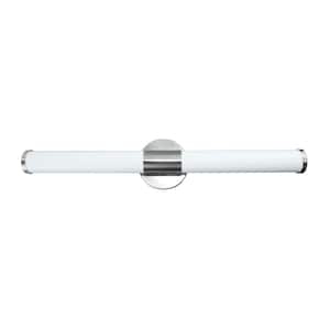 24 in. Brushed Nickel 3-CCT Integrated LED Bathroom Vanity Light Bar with Frosted Acrylic Shade, 1750 Lumens