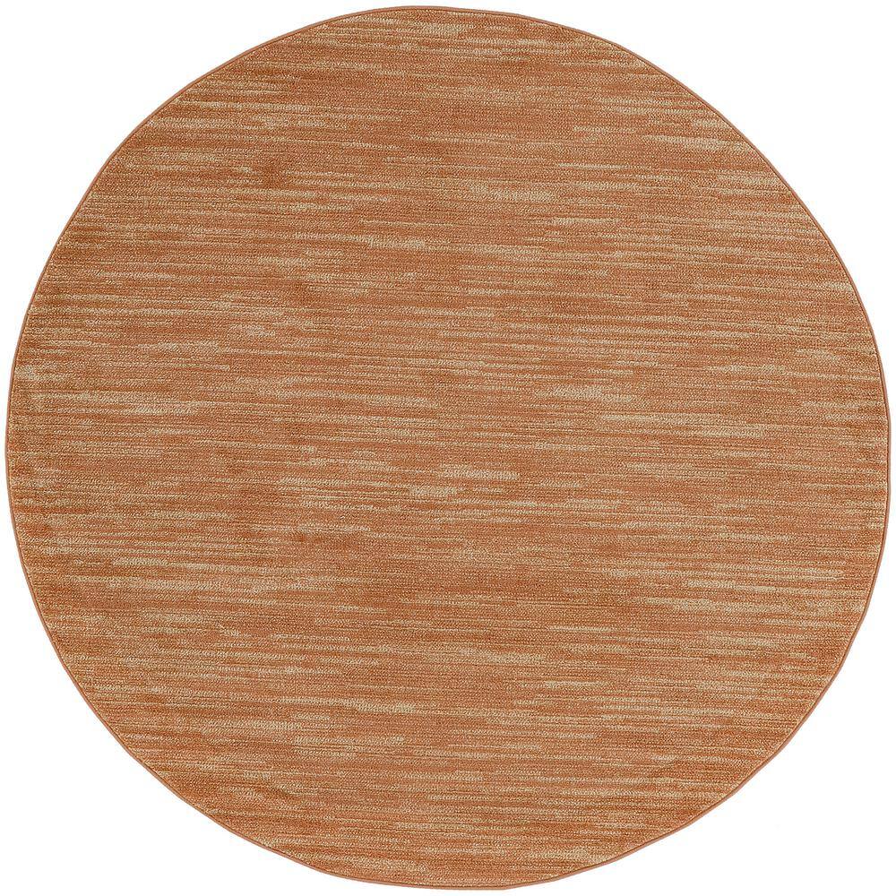 Nourison Home Nourison Essentials 8 ft. Rust Round Abstract ...