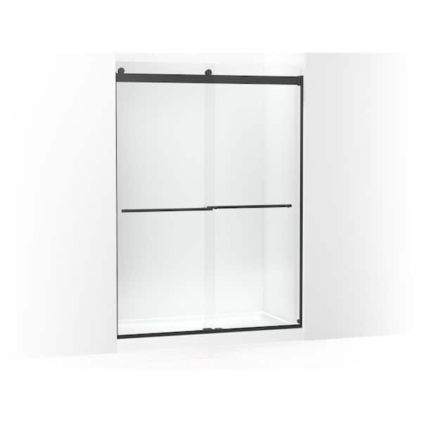 KOHLER Levity Plus 57-60 in. W x 82 in. H  Sliding Frameless Shower Door with 3/8 in. Thick Crystal Clear Glass