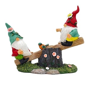 See-Saw Garden Gnome Statue 10.6 in.