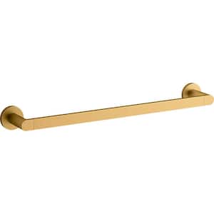 Composed 18 in. Wall Mounted Towel Bar in Vibrant Brushed Moderne Brass