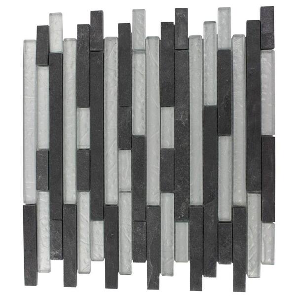 Tectic Tile Ivy Hill Tile Tectonic Harmony Black Slate and Silver 12 in. x 12 in. x ...