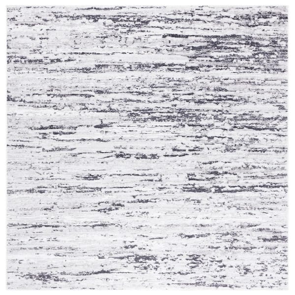 SAFAVIEH Amelia Light Gray/Charcoal 7 ft. x 7 ft. Abstract Striped Square Area Rug