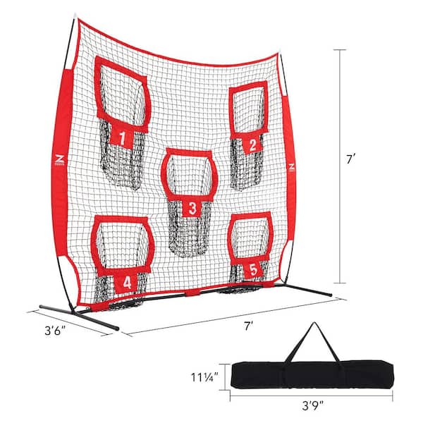 Unbranded - Football Throwing Net, 7 ft. x 7 ft. Football Training Equipment with 5 Target Pockets for Throwing and Passing Practice