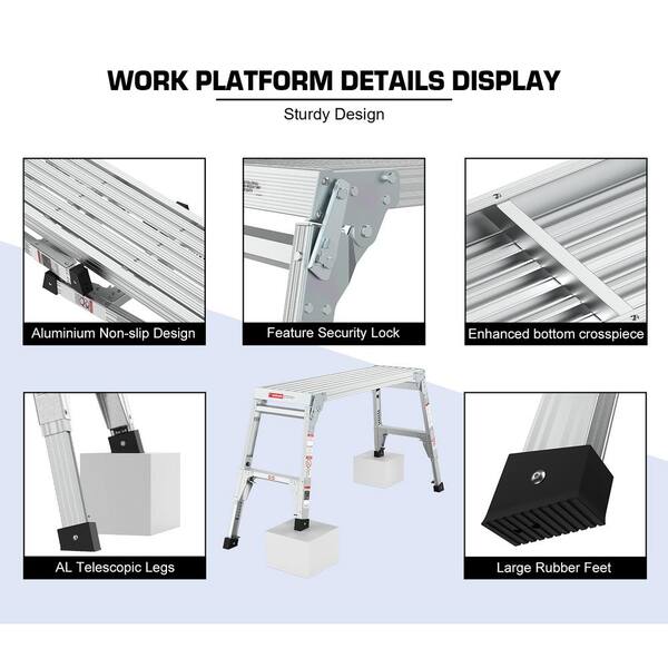 テーブル・チェア・ハンモック Pastime factory Top board DEVISE WORKS Misopily 3 .25 ft. Aluminum Folding Portable Work Platform