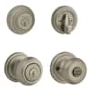 Kwikset Juno Antique Brass Exterior Entry Door Knob and Single Cylinder Deadbolt Combo Pack Featuring SmartKey Security 991J 5 SMT CP