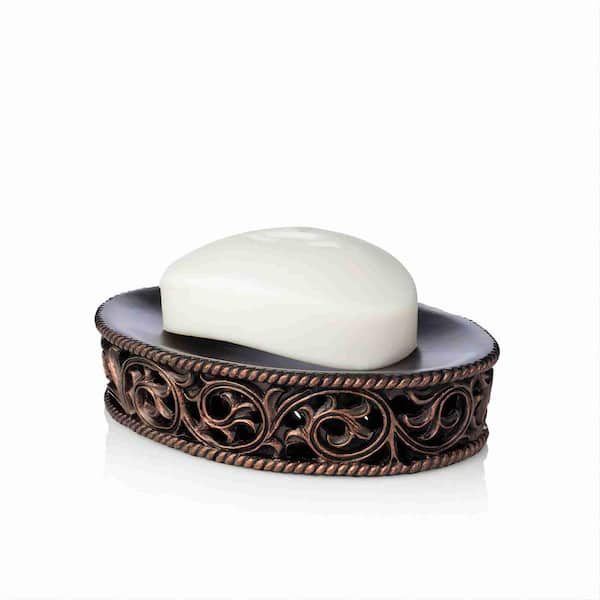 Glazed Ceramic Soap Dish Bath Accessory (Flat Back - Adhesive Mount) - Bed  Bath & Beyond - 32877499