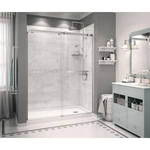 Zone Square 32 in. x 60 in. Double Threshold Shower Base Right Hand Drain in White