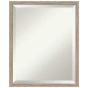 Hardwood Wedge 17.25 in. x 21.25 in. Rustic Rectangle Framed Whitewash Bathroom Vanity Wall Mirror