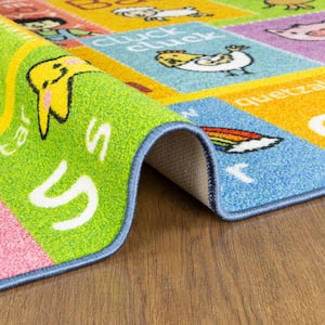 Multi-Color Kids Children Bedroom ABC Alphabet with Old McDonald's Animals Educational Learning 8 ft. x 10 ft. Area Rug