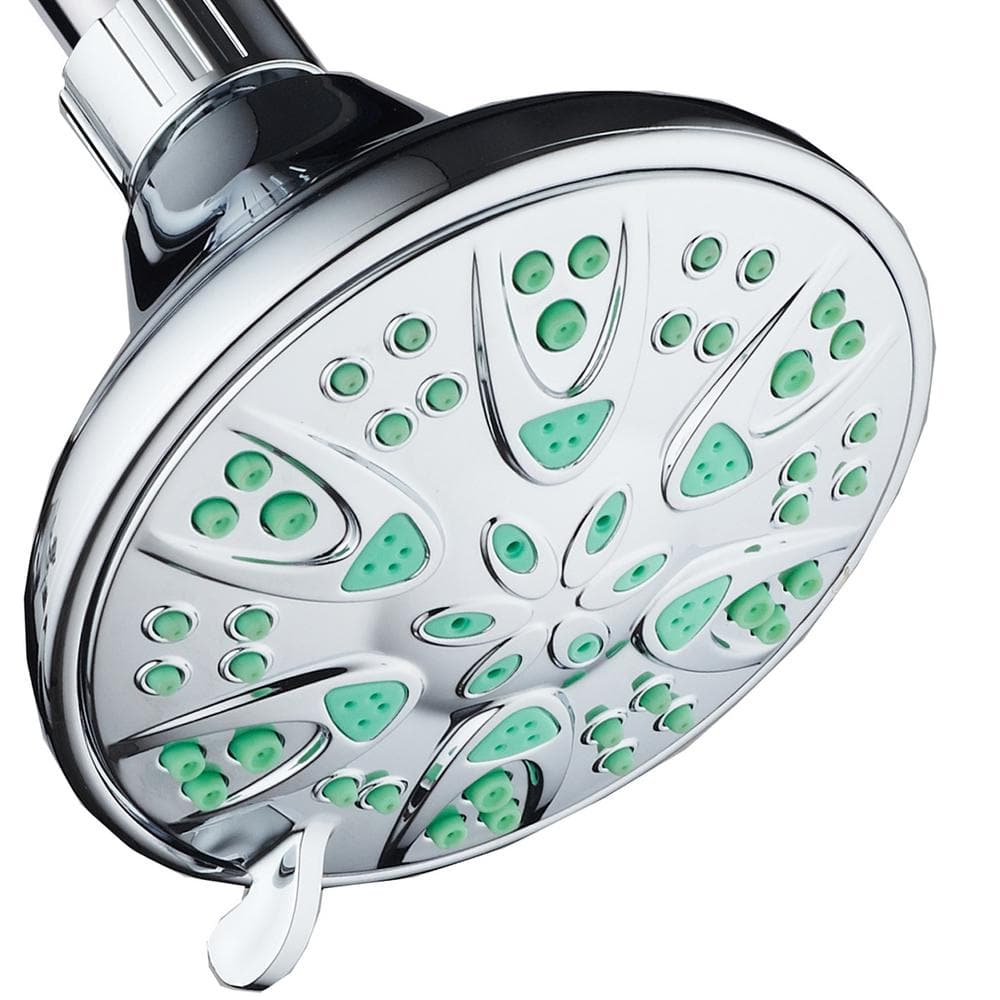 Antimicrobial 6-Spray 4 in. High Pressure Single Wall Mount Fixed Adjustabl