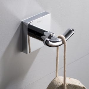Ventus Bathroom Robe and Towel Double Hook in Chrome