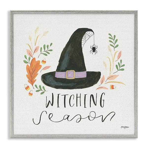 Stupell Industries Whimsical Witching Season by Jenaya Jackson 1 Piece Framed Graphic Print Typography Poster Art Print 12 in. x 12 in.
