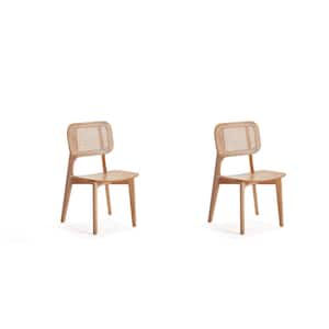 Versailles Nature Cane Square Dining Side Chair (Set of 2)