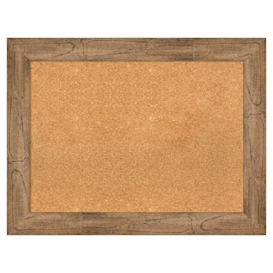 Owl Brown Wood Framed Natural Corkboard 34 in. x 26 in. Bulletin Board Memo Board