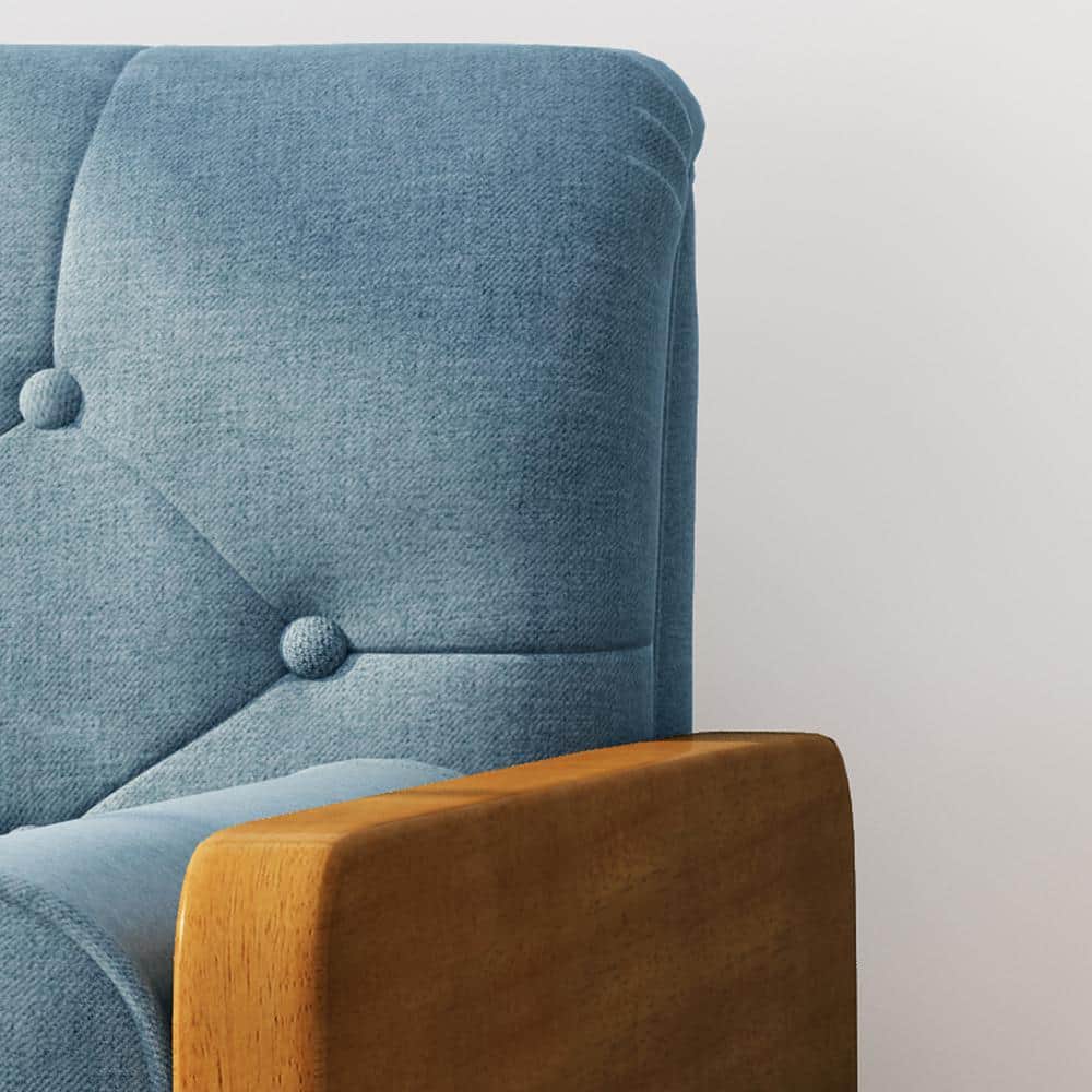 Blue and Walnut Mid-Century Modern Club Chair