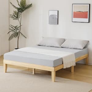 Yellow Wood Frame Pine wood Queen Platform Bed Single Bunk bed