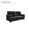 Dimensional diagram and size specifications for the sofa.