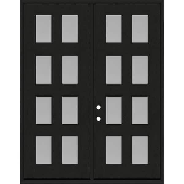 Regency 72 in. x 96 in. 8L Modern Clear Glass RHIS Onyx Stained Fiberglass Double Prehung Front Door w/ 4in. Jamb