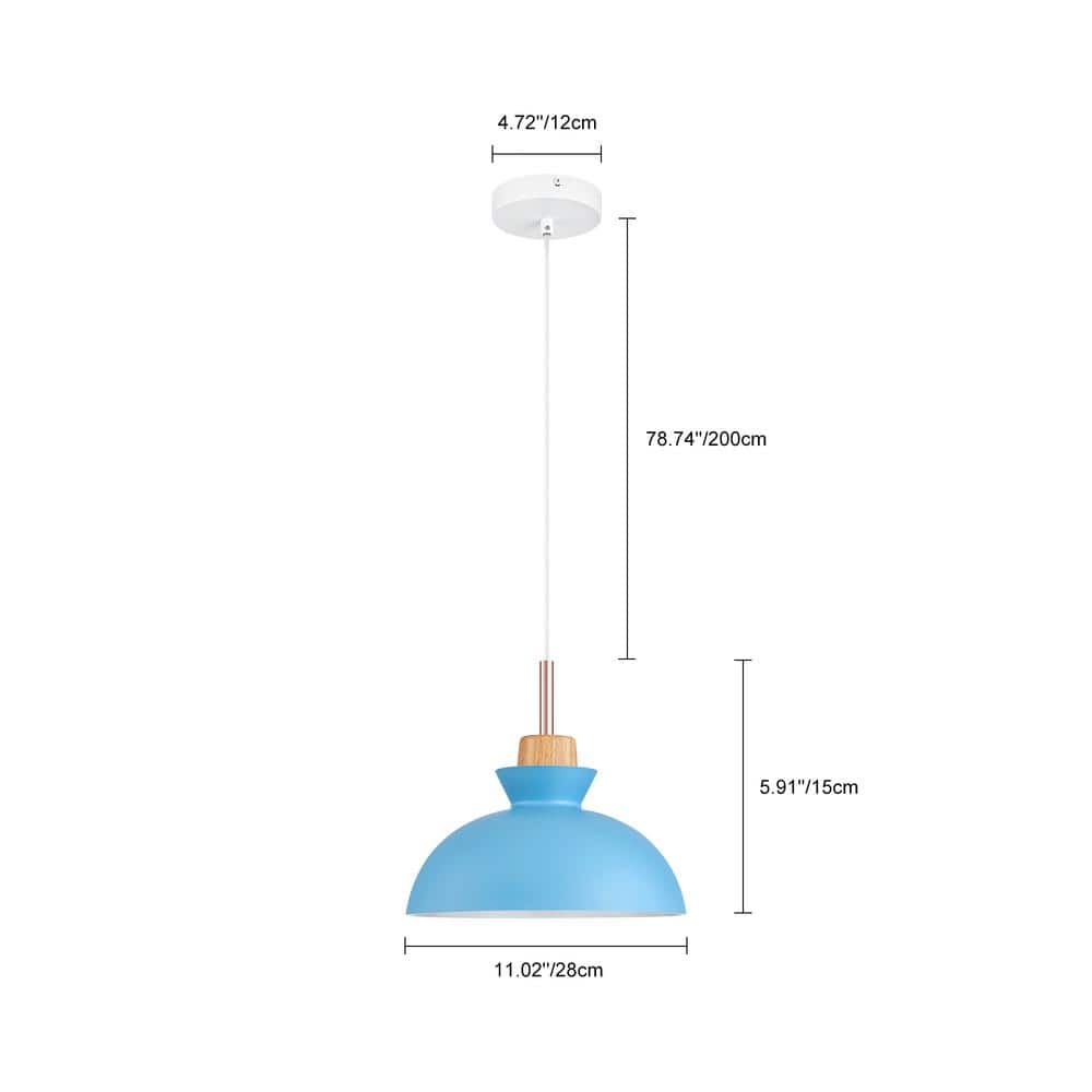 Blue Bird Aluminum Dome Pendant Light with Adjustable Cord