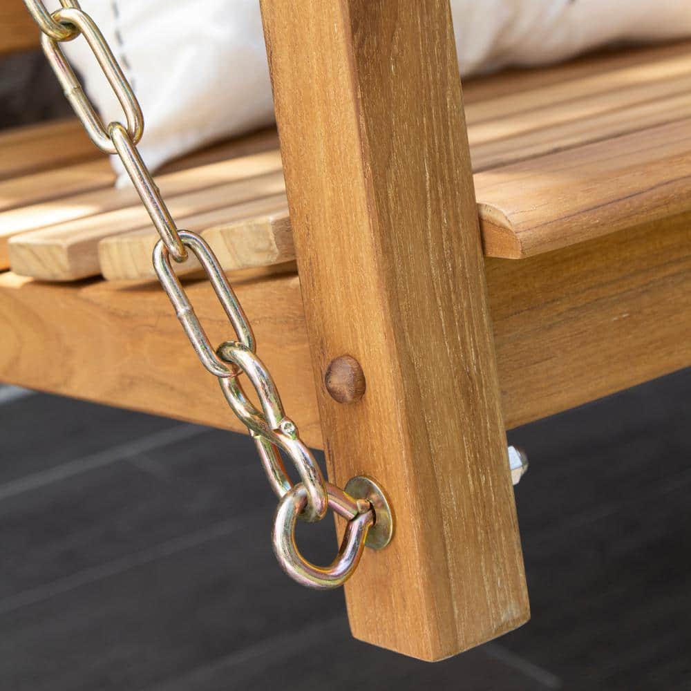 Isla Natural Teak Wood Chippendale Porch Swing