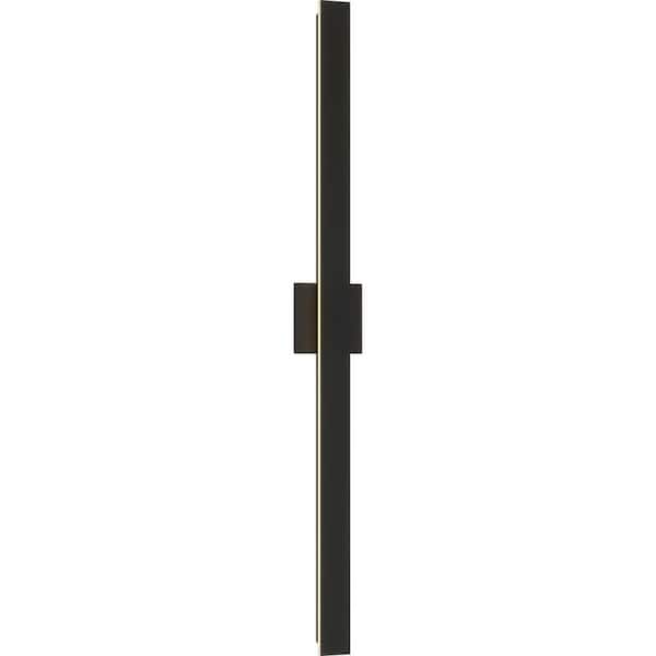 Progress Lighting Matte Black Contemporary Large Outdoor Hardwired Wall Light Sconce LED