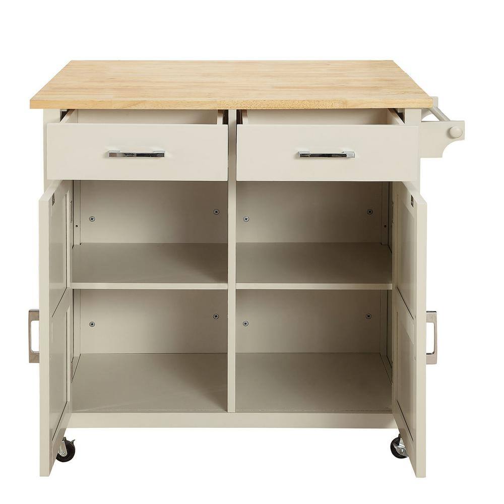 Macie Easy White Kitchen Cart - thumbnail 3