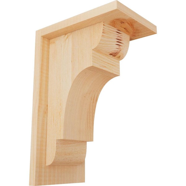 Ekena Millwork 5-1/2 in. x 8 in. x 12 in. New Brighton Smooth Douglas Fir Corbel with Backplate