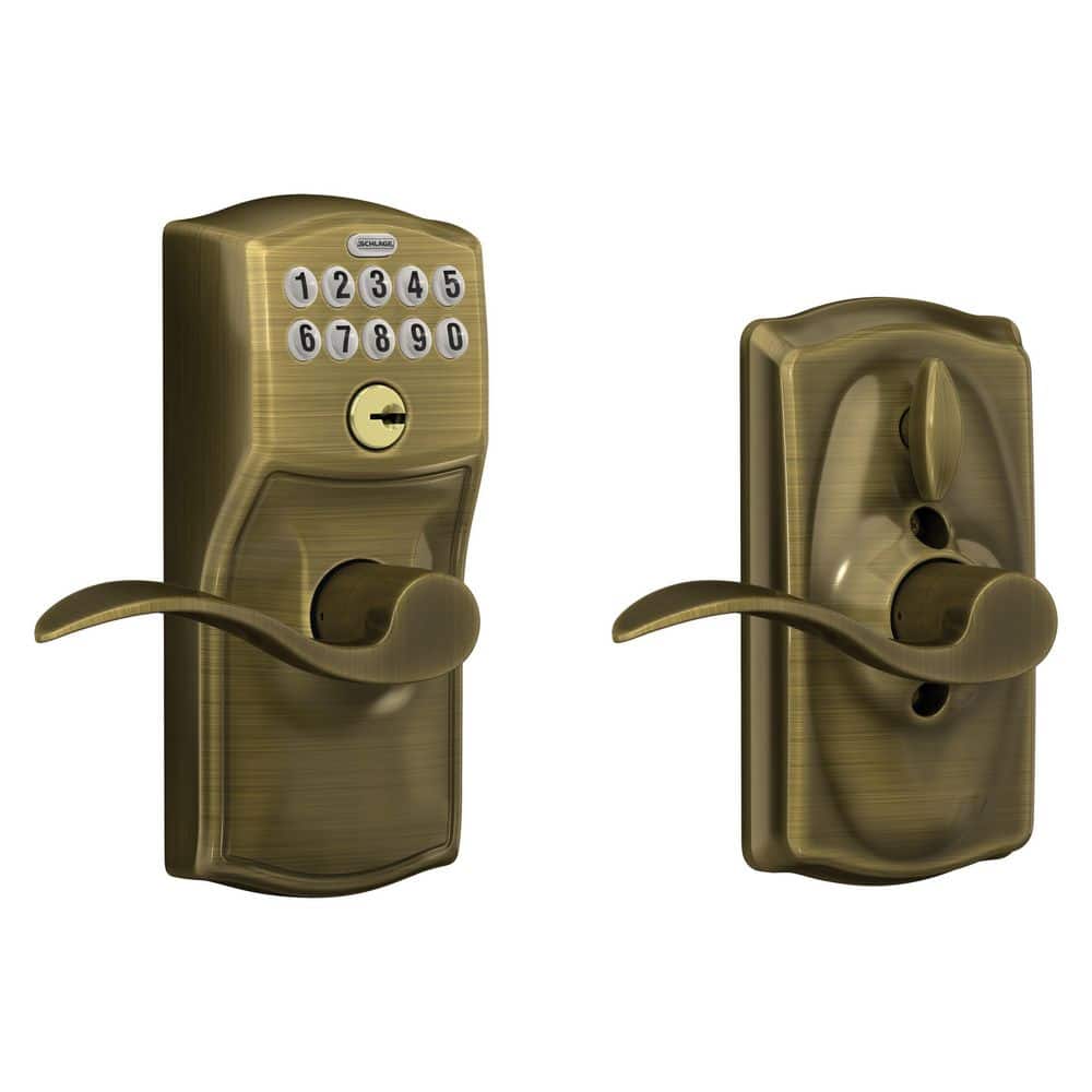 Schlage Camelot Antique Brass Electronic Keypad Door Lock with