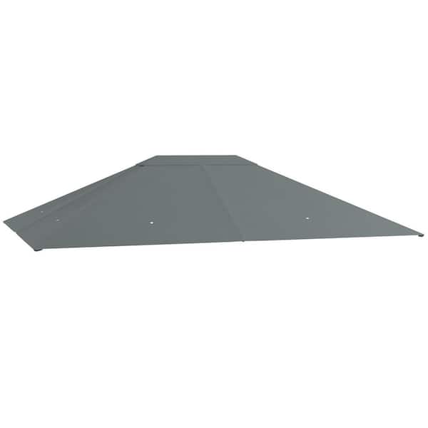 Outsunny 10 ft. x 13 ft. Gazebo Canopy Replacement, Patio Gazebo Roof with Top Vents for 84C-116, Dark Gray