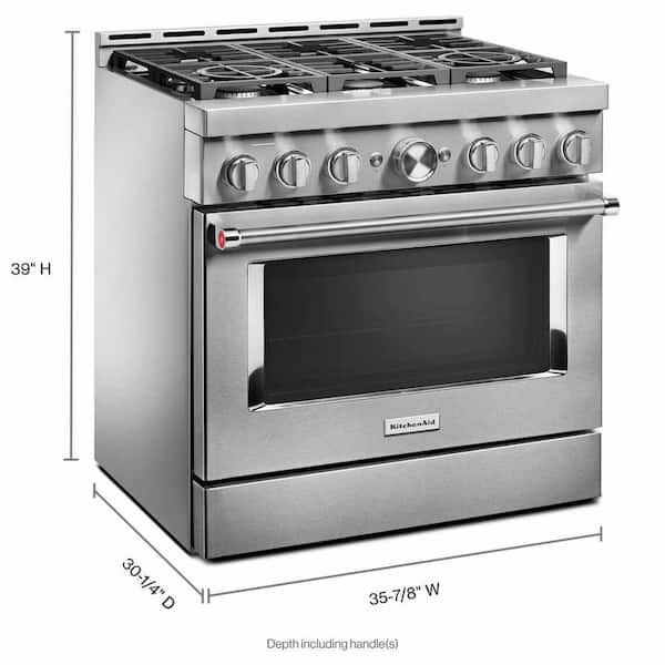 KitchenAid 36 Inch Gas Cooktop - Stainless Steel