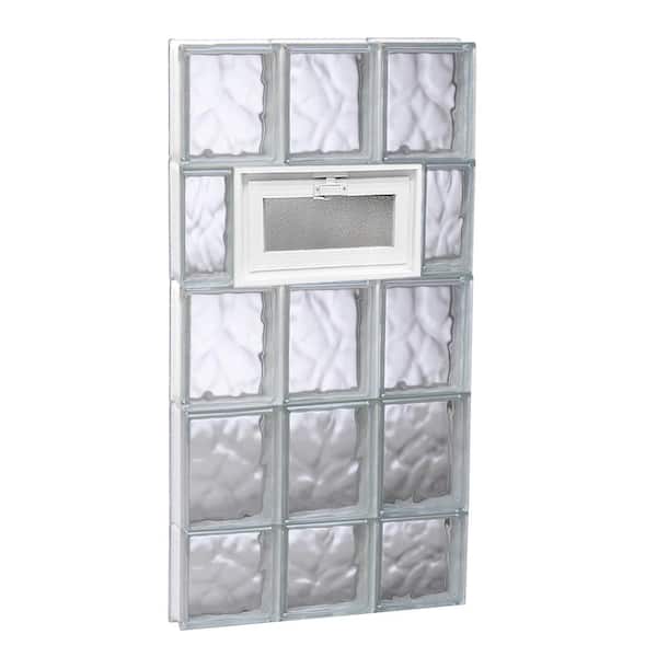 Clearly Secure 17.25 in. x 36.75 in. x 3.125 in. Frameless Wave Pattern Vented Glass Block Window