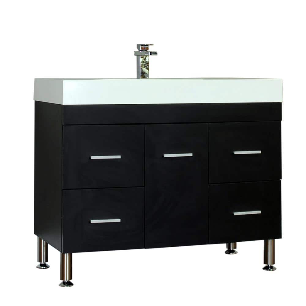 The Modern 39.25 in. W x 18.75 in. D Bath Vanity in Black with Acrylic Vani