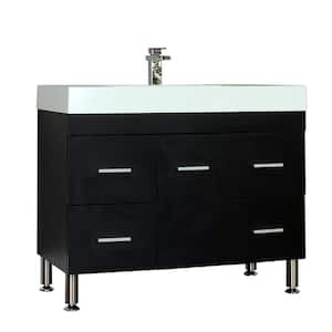 The Modern 39.25 in. W x 18.75 in. D Bath Vanity in Black with Acrylic Vanity Top in White with White Basin