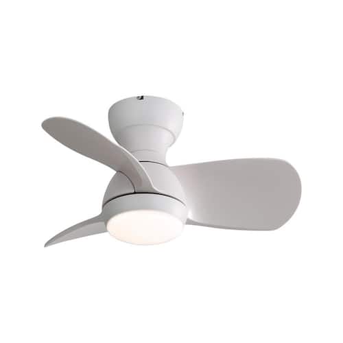 23 in.Indoor White Ceiling Fan With 3-Color Dimmable 3 ABS Blades Remote Control Reversible DC Motor Ceiling Fans With Lights