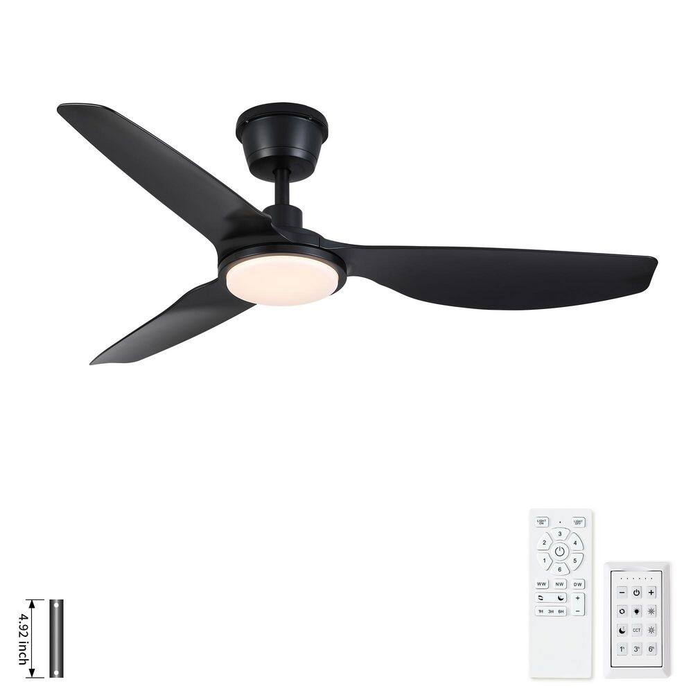 52 inch Modern Outdoor Waterproof Black Ceiling Fan with Light and Quiet DC Motor price history on PriceWatchPro