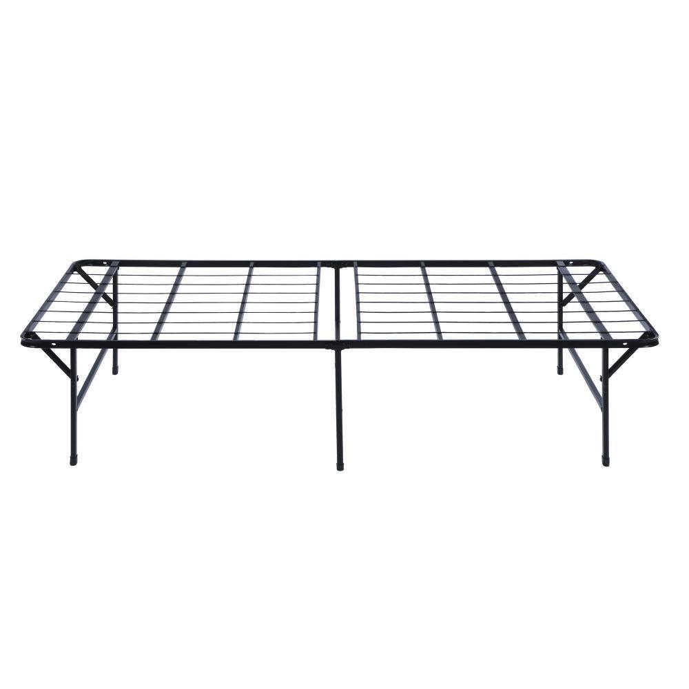 Queen Black Metal Folding Platform Bed Frame with Slats