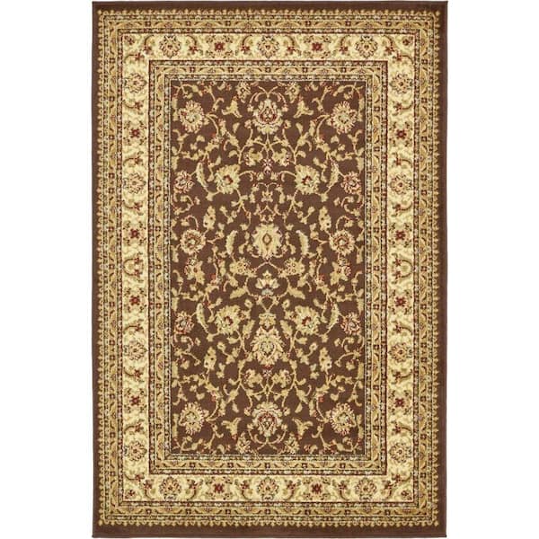 Unique Loom Voyage St. Louis Brown 4' 0 x 6' 0 Area Rug