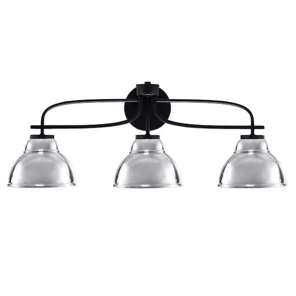 Unbranded Olympia 28.5 in. 3-Light Matte Black Vanity Light