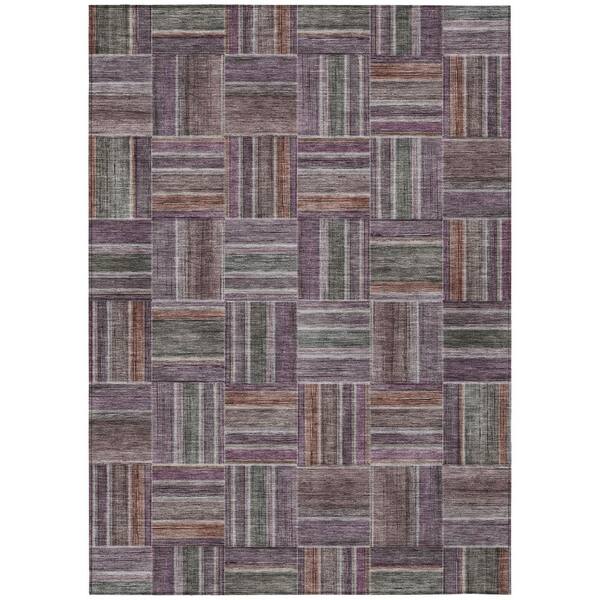 Chantille Machine Washable Indoor/Outdoor Abstract ACN2803 Plum 10 ft. x 14 ft. Area Rug