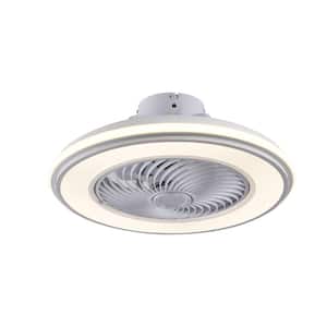 20 in. Integrated LED Indoor White Modern Round Ceiling Fan with Remote Control